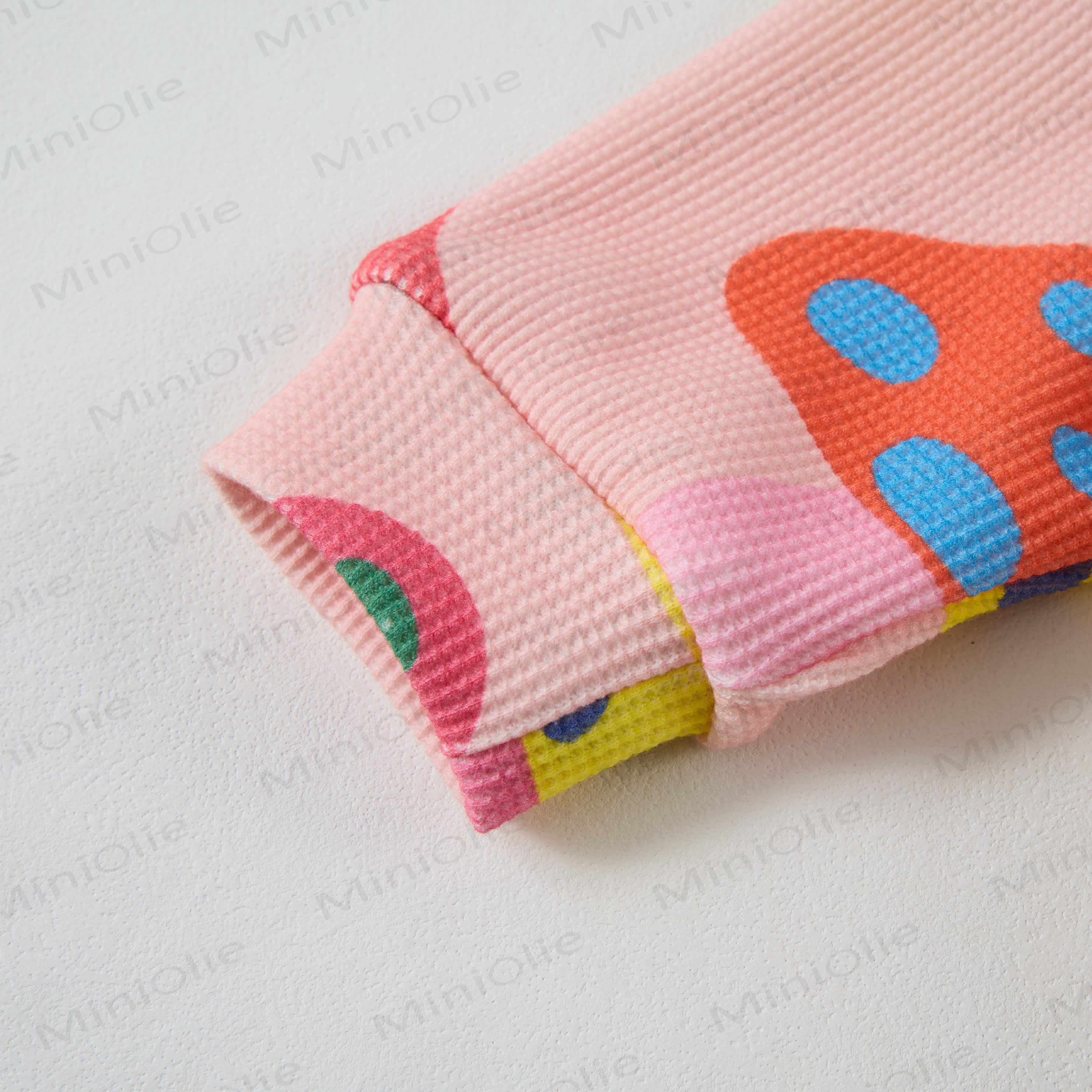 ベビーワッフル カラフルマッシュルーム スウェットシャツ 2点セット - image 3