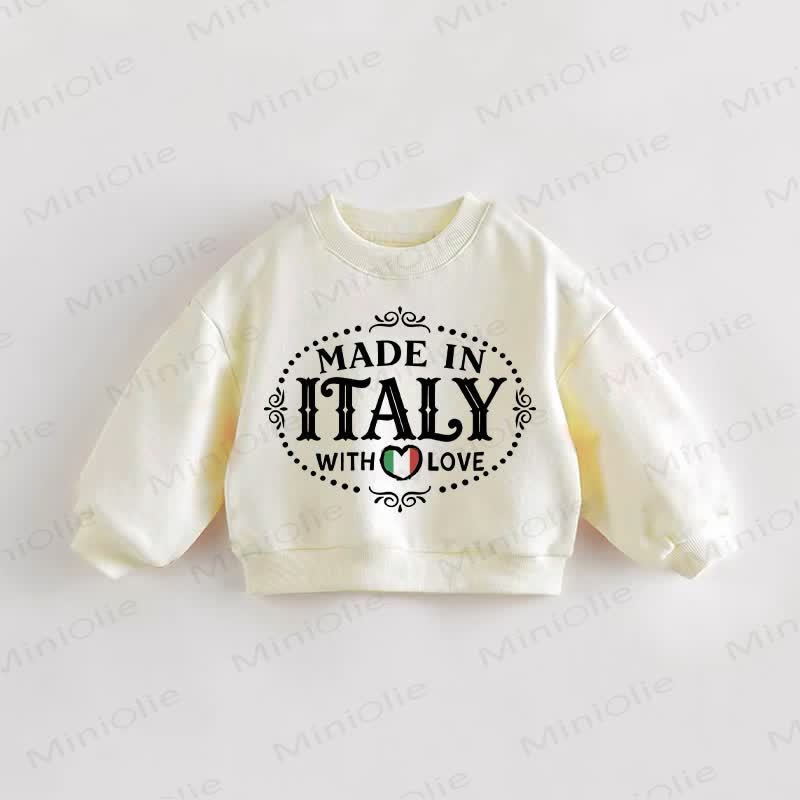MADE IN ITALY WITH LOVEベビー幼児用スウェットシャツ - クリーム - 3～5歳 - image 1