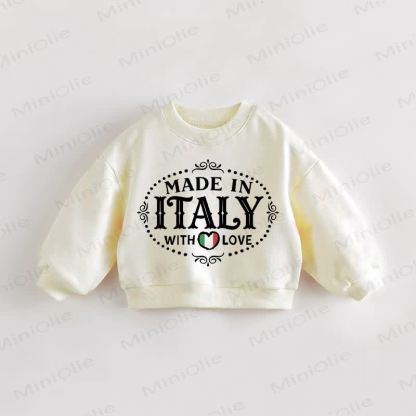 MADE IN ITALY WITH LOVEベビー幼児用スウェットシャツ - クリーム - 3～5歳 - image 1