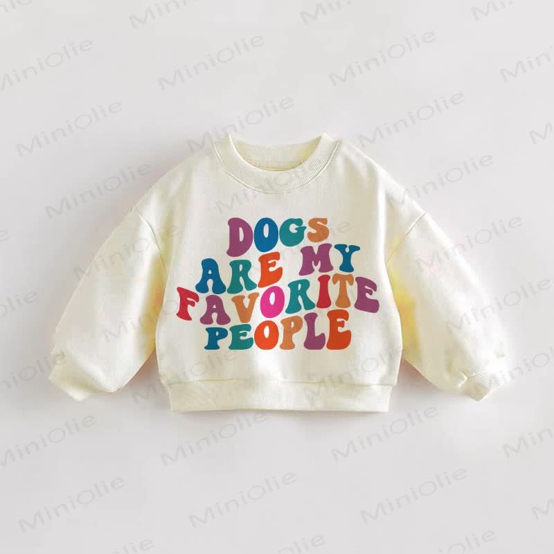 DOGS ARE MY FAVORITE PEOPLE幼児用スウェットシャツ - クリーム - 3～5歳 - image 1
