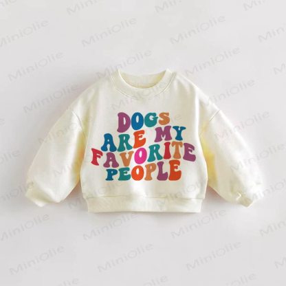 DOGS ARE MY FAVORITE PEOPLE幼児用スウェットシャツ - クリーム - 3～5歳 - image 1