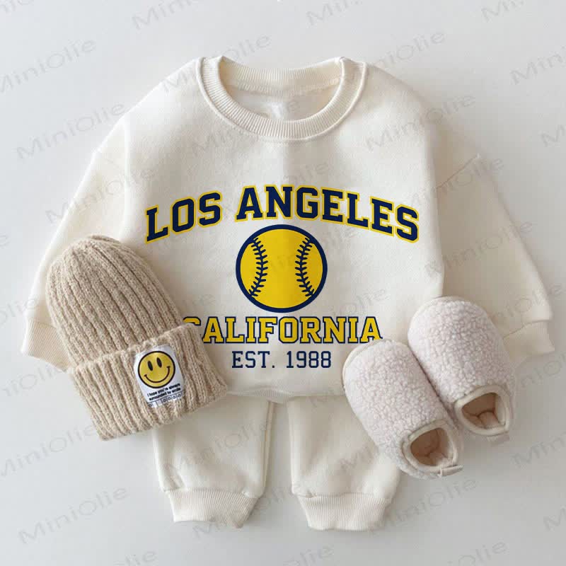 LOS ANGELES CALIFORNIA EST. 1988ベビーホワイト スウェットシャツ 2ピースセット - 白 - 2～3歳 - image 1