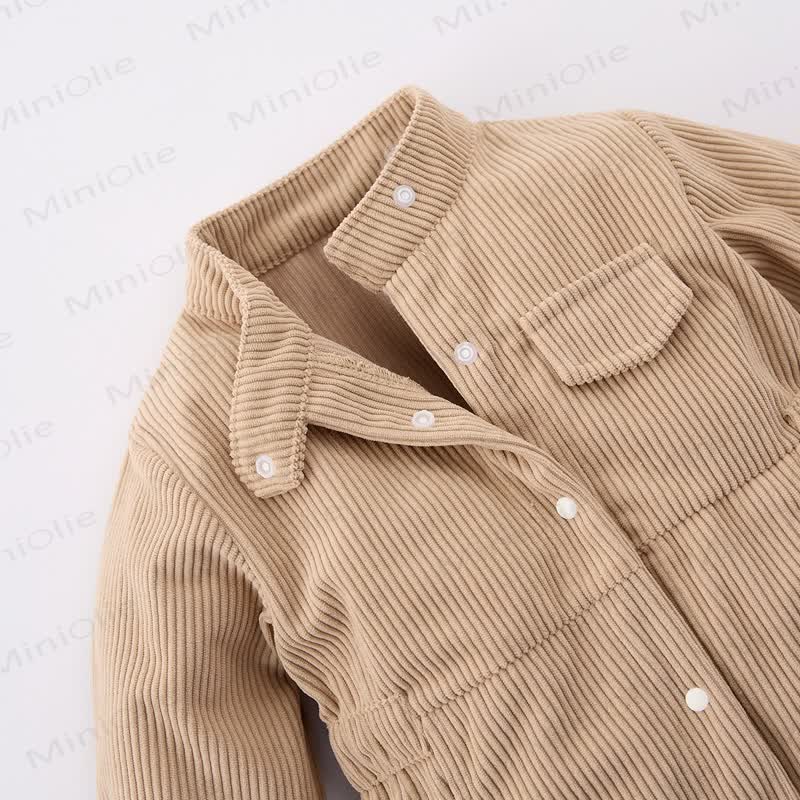 ベビーコーデュロイ無地ロンパース（帽子付き） - image 5