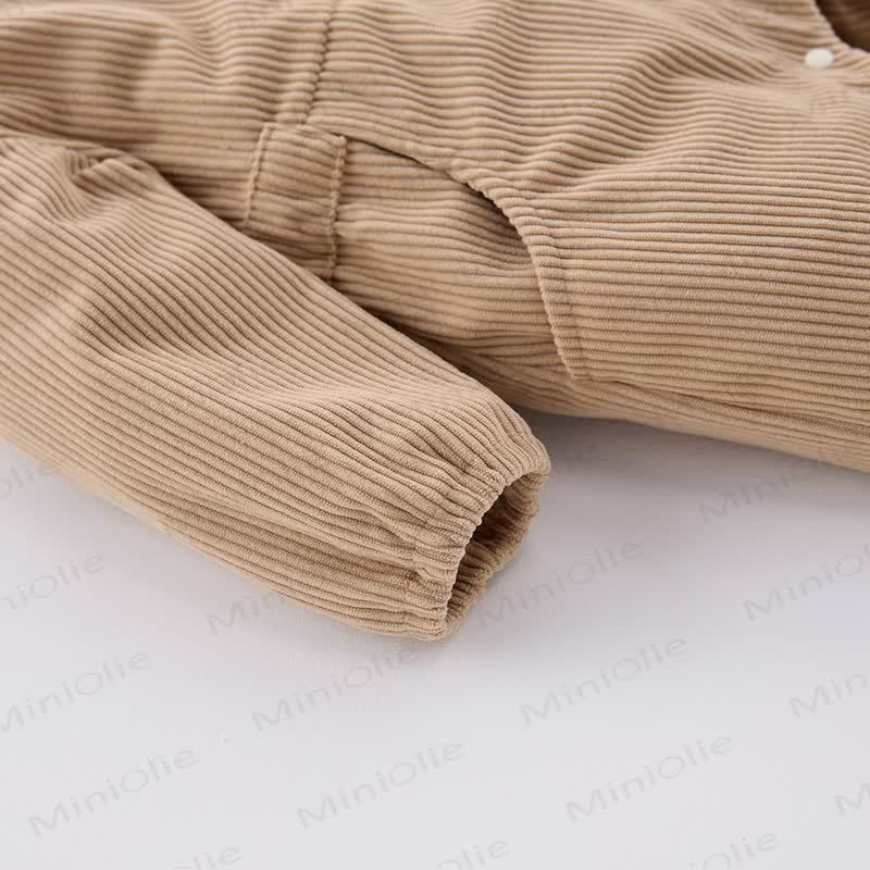 ベビーコーデュロイ無地ロンパース（帽子付き） - image 6