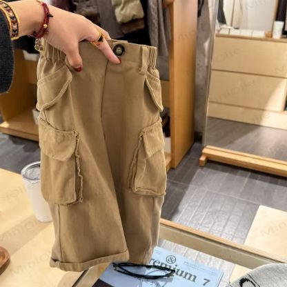 ベビー幼児用ワーカー無地パンツ - カーキ - 8歳 - image 3