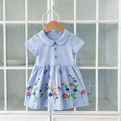 ベビー幼児女の子用ラペルニットフラワーDress - image 4
