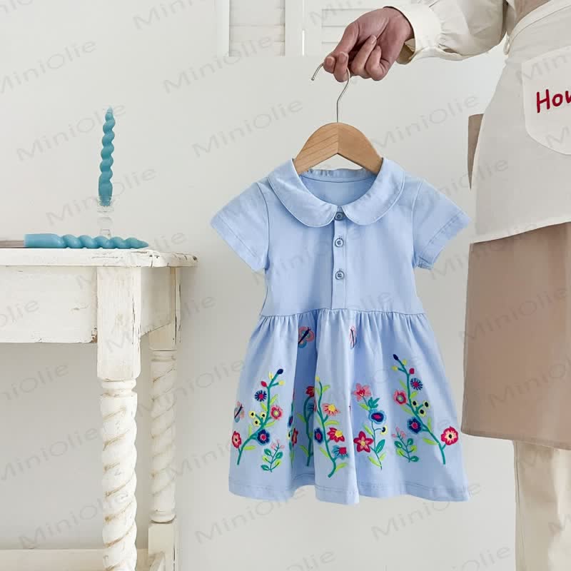 ベビー幼児女の子用ラペルニットフラワーDress - image 5