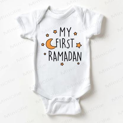 MY FIRST RAMADANホワイトベビーボディスーツ - 白 - 18～24ヶ月 - image 1