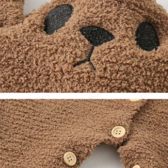 ベビーフリースベアフード付きロンパー - image 10