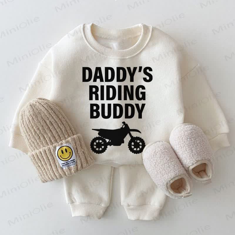 DADDY'S RIDING BUDDYベビーカースウェットシャツ ホワイト 2点セット - 白 - 2～3歳 - image 1