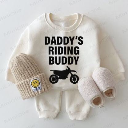 DADDY'S RIDING BUDDYベビーカースウェットシャツ ホワイト 2点セット - 白 - 2～3歳 - image 1