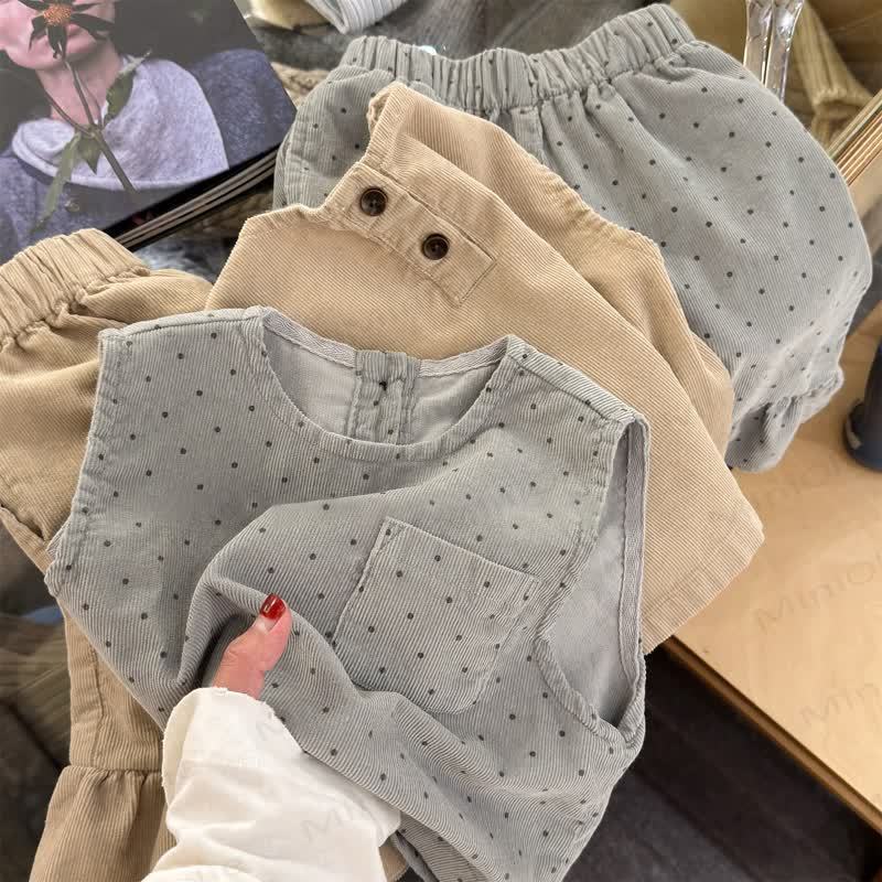 ベビー 幼児 女の子 無地/ドット 2点セット - image 3