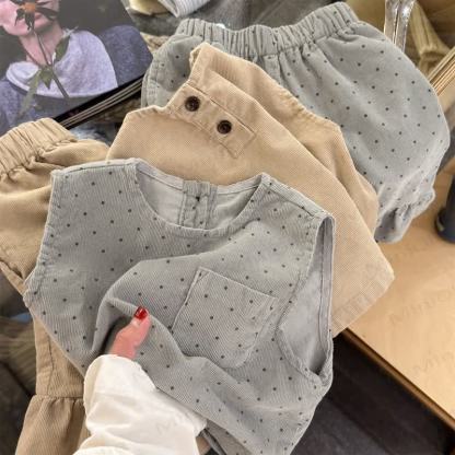 ベビー 幼児 女の子 無地/ドット 2点セット - image 3