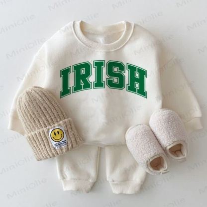 IRISHベビー ホワイト スウェットシャツ＆パンツ 2ピースセット - 白 - 2～3歳 - image 1