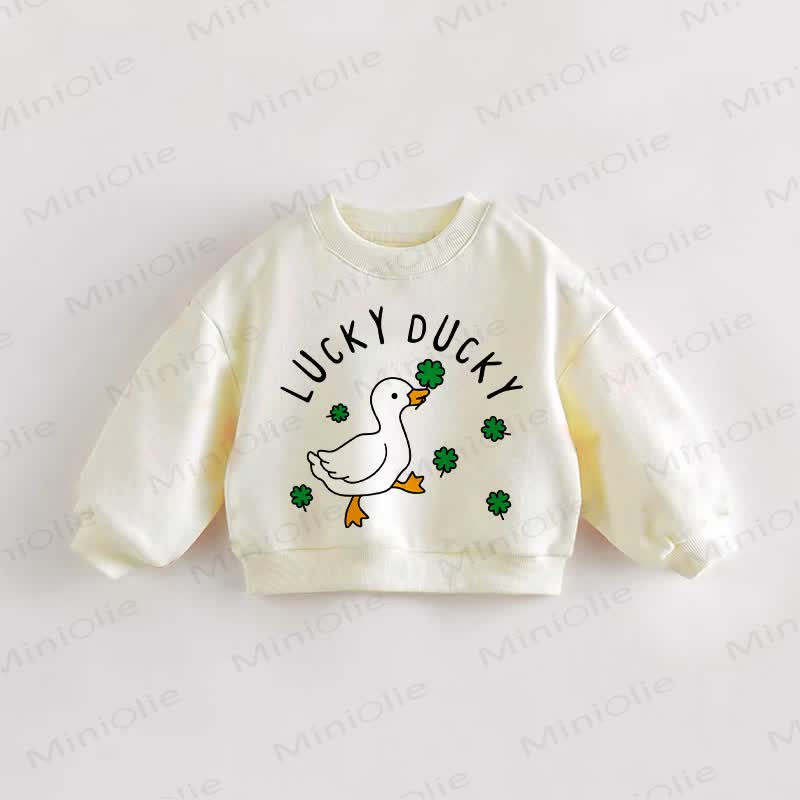 LUCKY DUCKYベビー 幼児用 ダック スウェットシャツ - クリーム - 3～5歳 - image 1