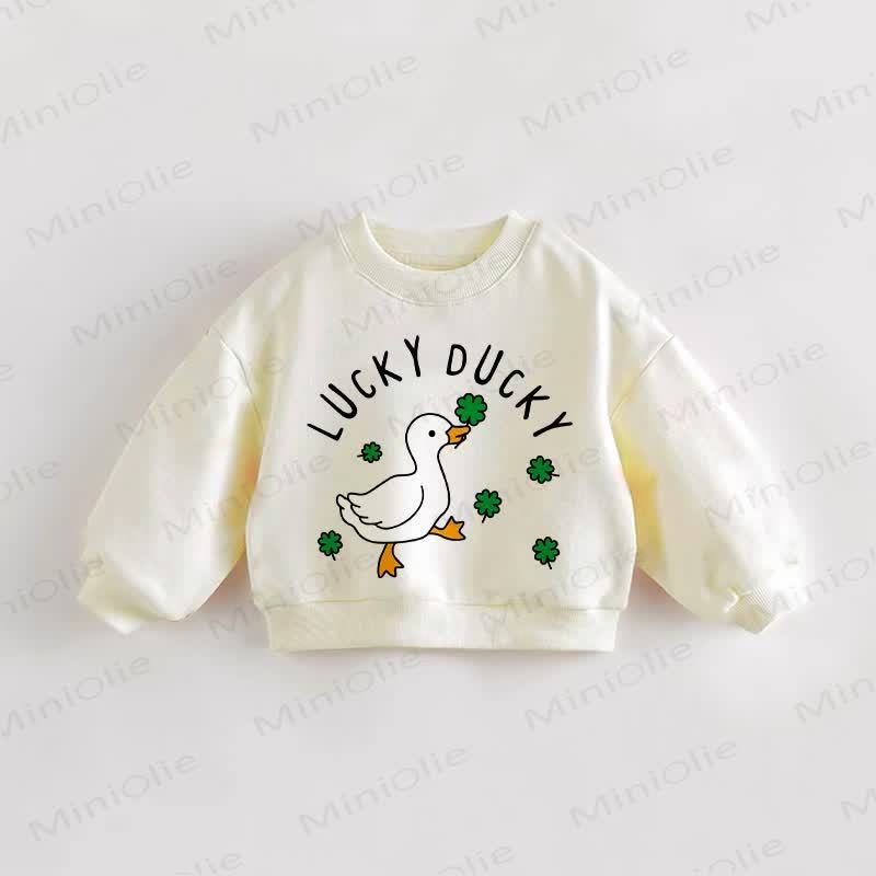 LUCKY DUCKYベビー 幼児用 ダック スウェットシャツ - クリーム - 3～5歳 - image 1