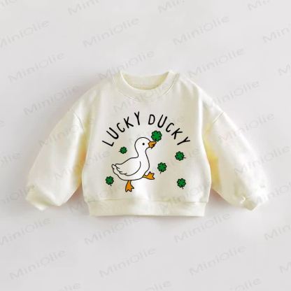 LUCKY DUCKYベビー 幼児用 ダック スウェットシャツ - クリーム - 3～5歳 - image 1