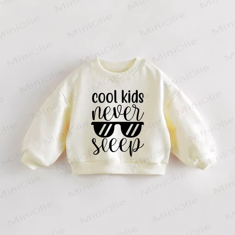 COOL KIDS NEVER SLEEP幼児用スウェットシャツ - クリーム - 3～5歳 - image 1