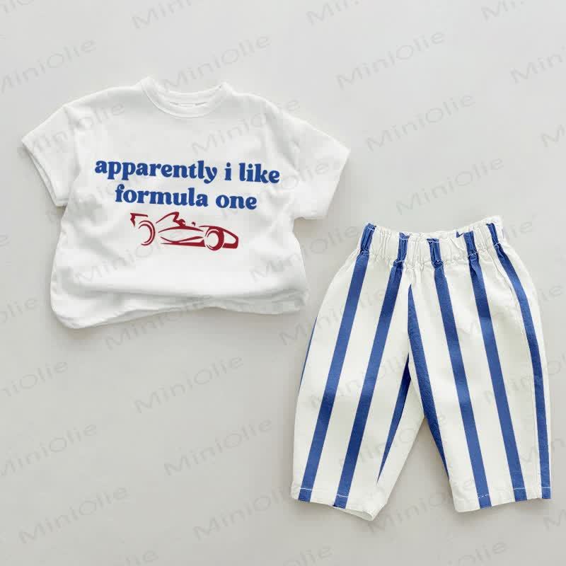 APPARENTLY I LIKE FORMULA ONE - ホワイト＆ブルー - 2～3歳 - image 1
