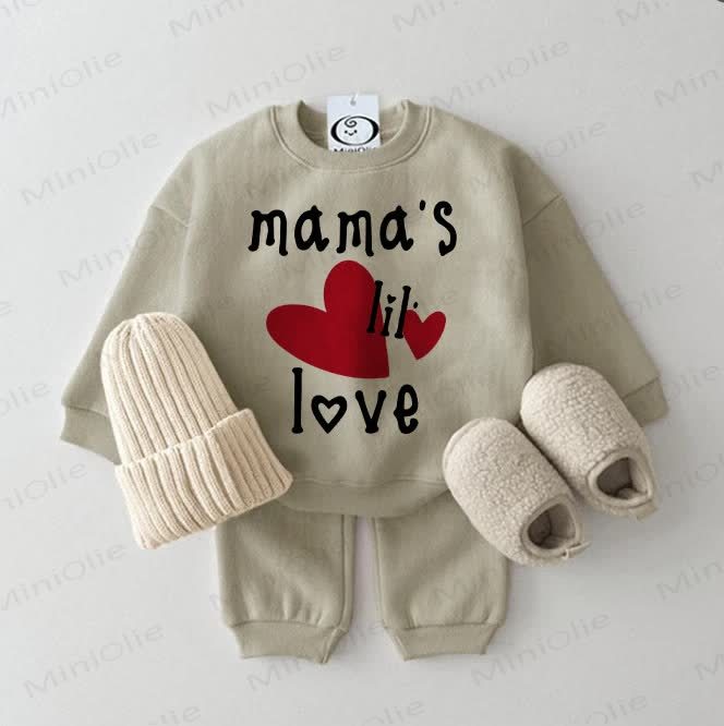 MAMA'S LIL LOVEベビー スウェットシャツ グレーグリーン 2点セット - グレーグリーン - 2～3歳 - image 1