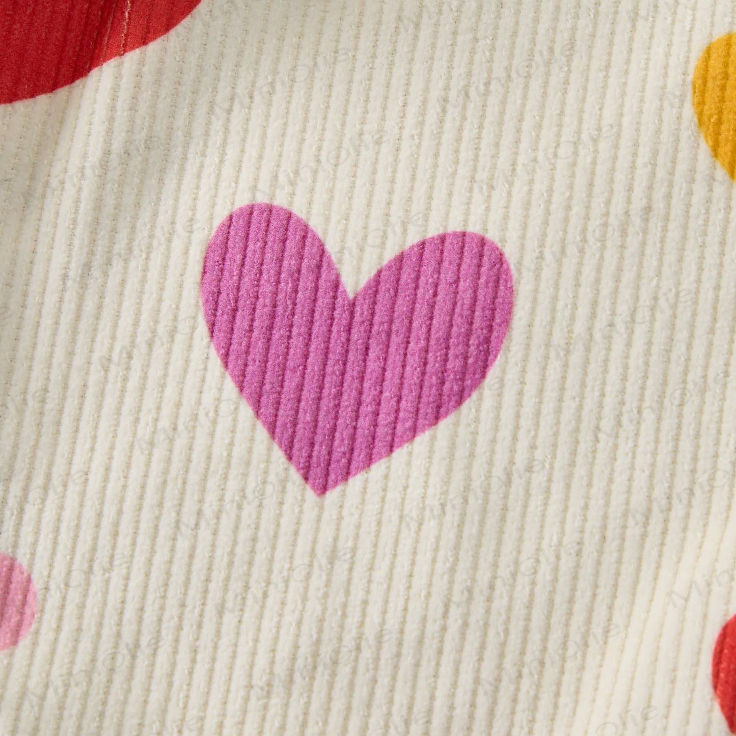 ベビー幼児用カラフルハート＆水玉模様ベージュコーデュロイパンツ - image 5