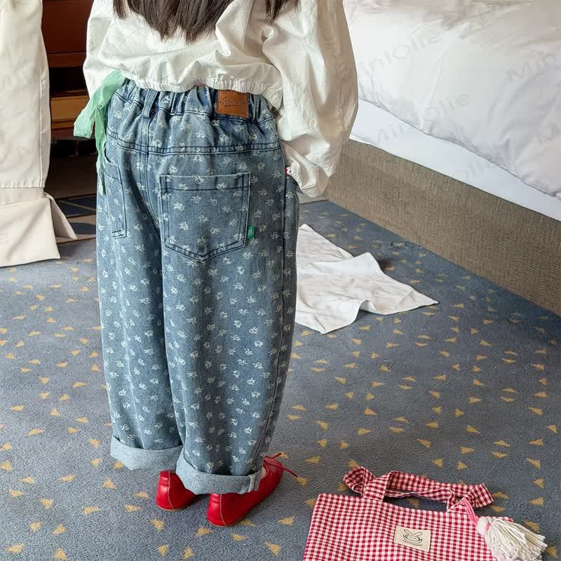 ベビー幼児用デニムフラワーパンツ - image 5