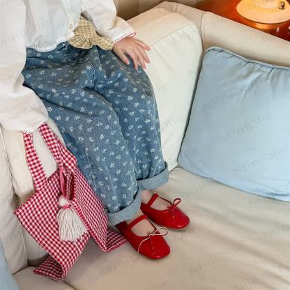 ベビー幼児用デニムフラワーパンツ - 青 - 8歳 - image 1