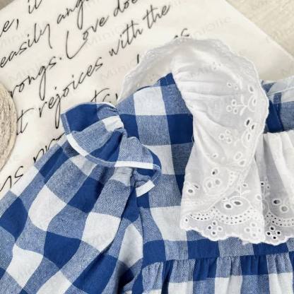 ベビー幼児女の子用チェック柄レースDress - image 4