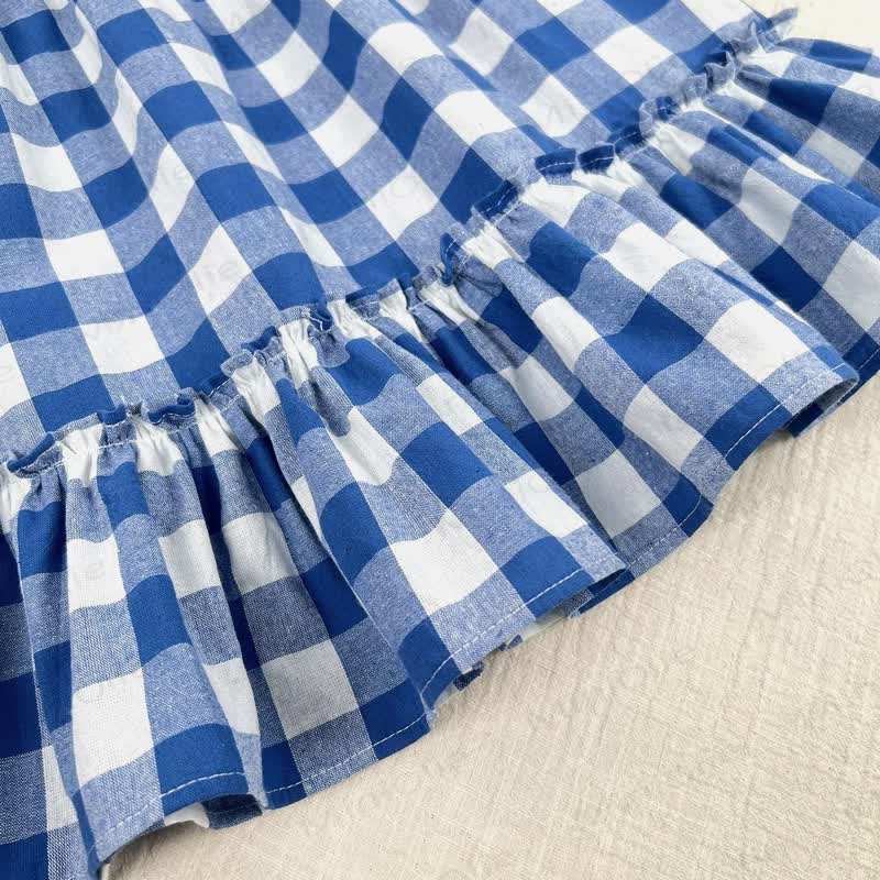 ベビー幼児女の子用チェック柄レースDress - image 9