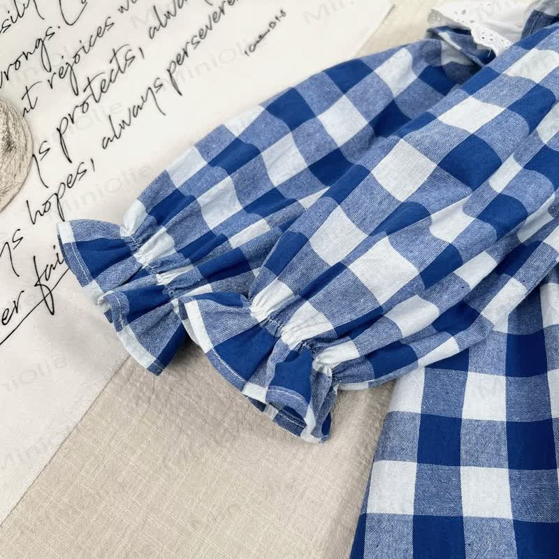 ベビー幼児女の子用チェック柄レースDress - image 10