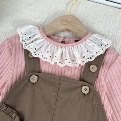 ベビー幼児女の子用無地レーストップ/サスペンダーDress - image 5