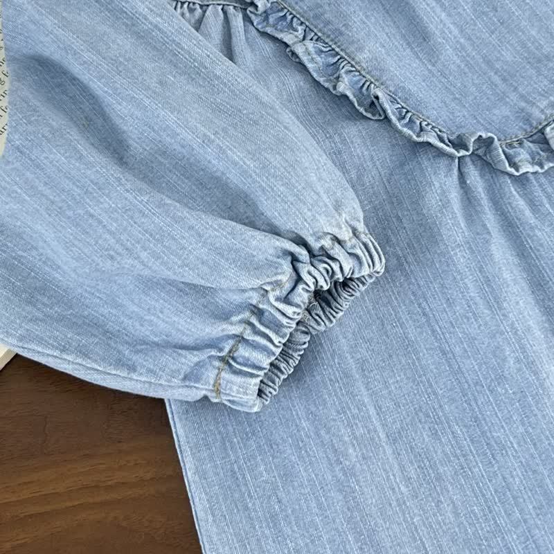 ベビー幼児女の子用スウィート無地デニムDress - image 5