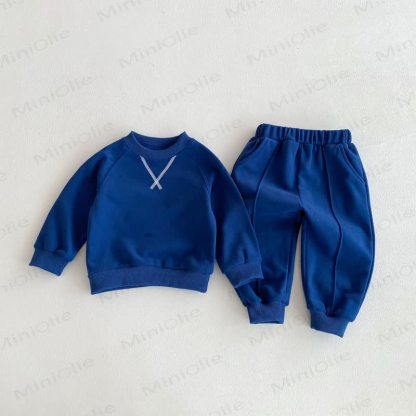 ベビー幼児用2点セット（無地） - 青 - 8歳 - image 7