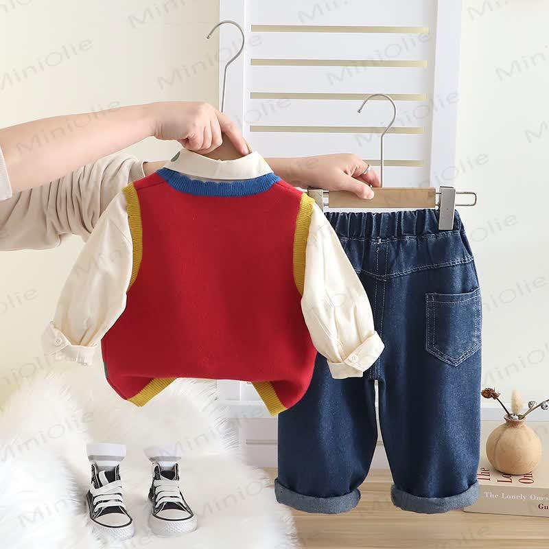 CATERPILLARベビー 幼児用 マルチカラー ニット 3点セット - image 5