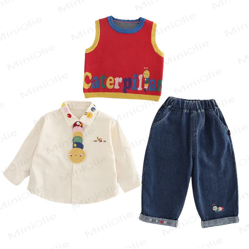 CATERPILLARベビー 幼児用 マルチカラー ニット 3点セット - image 4