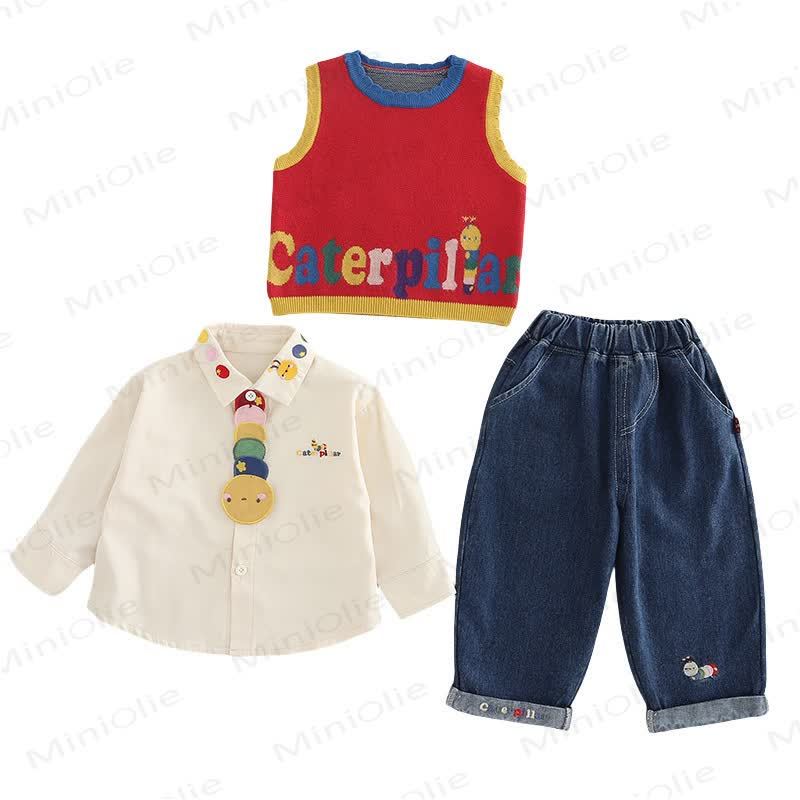 CATERPILLARベビー 幼児用 マルチカラー ニット 3点セット - image 4