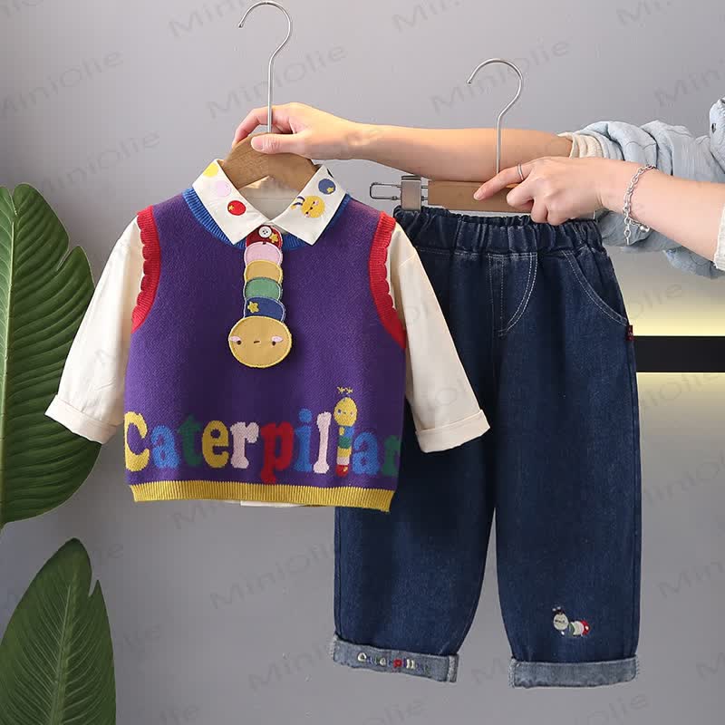 CATERPILLARベビー 幼児用 マルチカラー ニット 3点セット - image 7