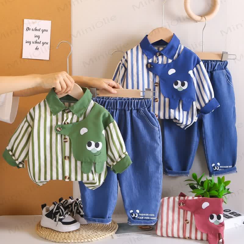 ベビー 幼児 男の子 ストライプ 2点セット - image 1