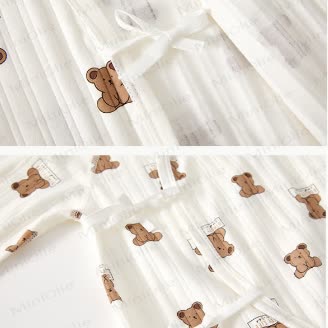  ベビー新生儿ベア/ハート着物ロンパー - image 3