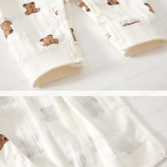  ベビー新生儿ベア/ハート着物ロンパー - image 4