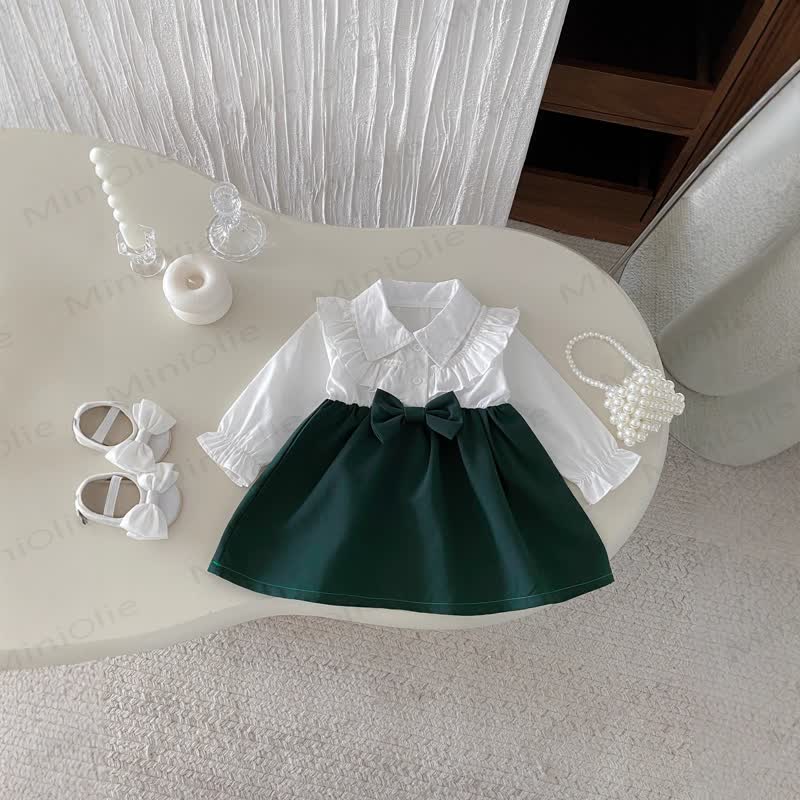 ベビー幼児用リボンDress - 緑 - 3～5歳 - image 1