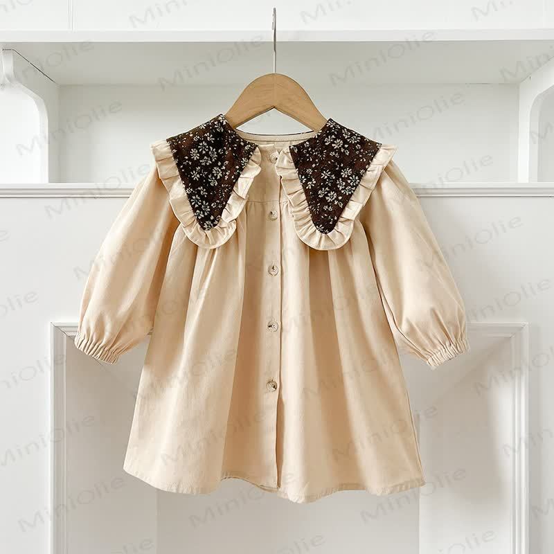 ベビー幼児女の子用花柄Dress - ベージュ - 8歳 - image 6