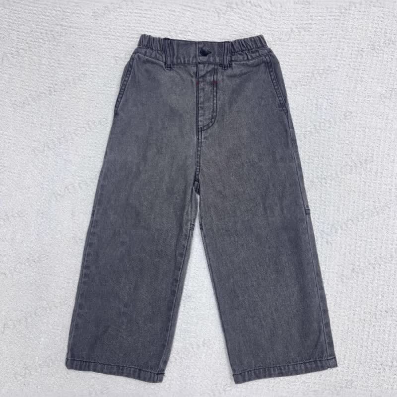 ベビー幼児用無地ジーンズ ルーズパンツ - ライトグレー - 5-6Y - image 5