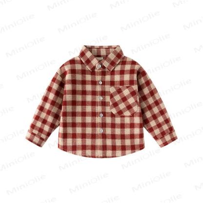 キッズボーイズチェックポケットシャツ - image 10