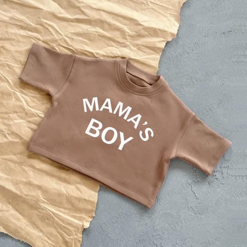 MAMA'S BOY/MAMA'S GIRLベビーサマーカジュアルTシャツ - MAMA'S BOY-ブラウン - 2～3歳 - image 3