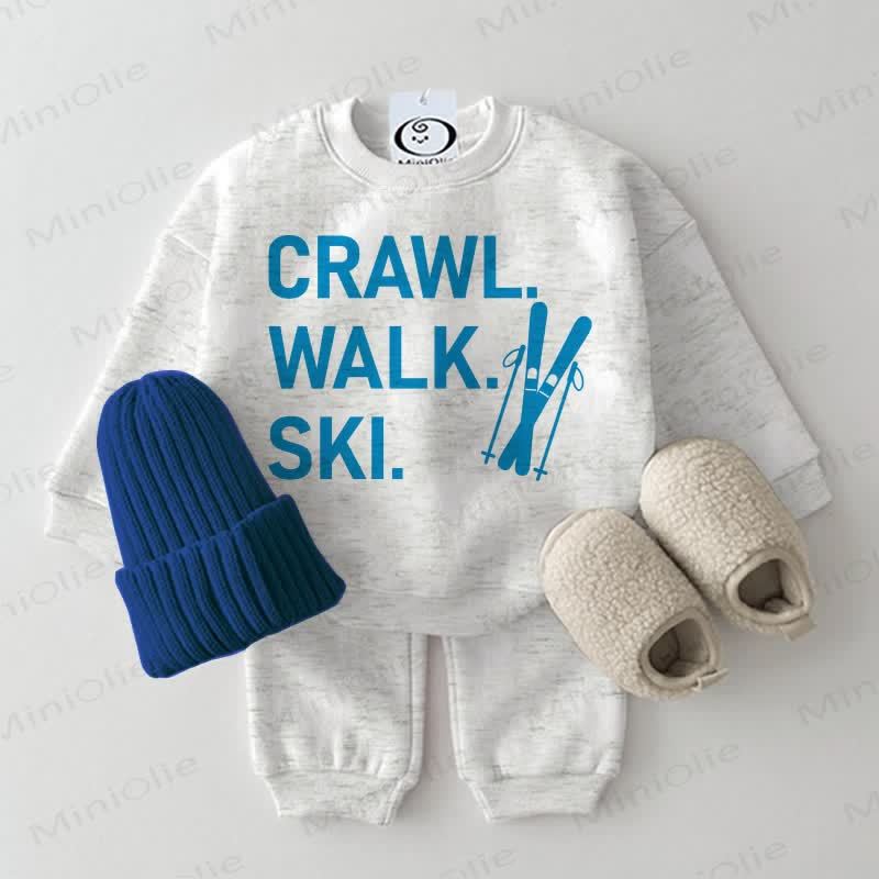 CRAWL. WALK. SKI.ベビースウェットシャツ 2点セット ライトグレー - ライトグレー - 2～3歳 - image 1