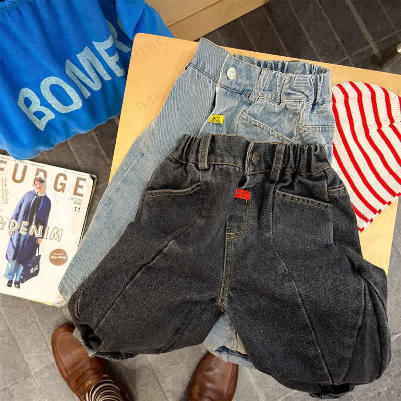 ベビー幼児用デニム無地パンツ - image 2