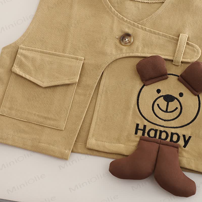 HAPPY幼児 男の子 ストライプ ドッグ 3ピース ニットセット - image 9