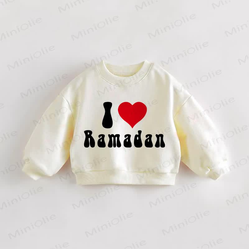 I LOVE RAMADANベビー幼児用スウェットシャツ - クリーム - 3～5歳 - image 1
