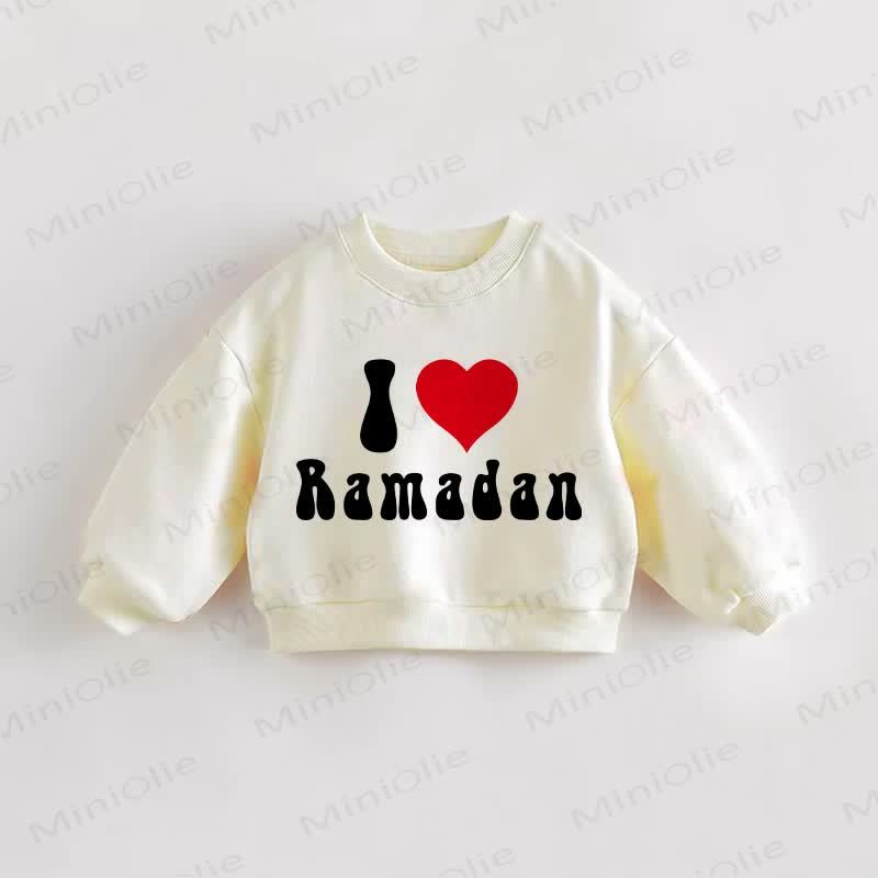 I LOVE RAMADANベビー幼児用スウェットシャツ - クリーム - 3～5歳 - image 1